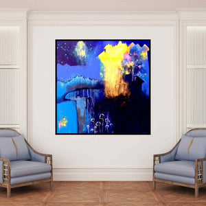 In-situ view of Pradip Sengupta's 'Untitled 1' painting in a room