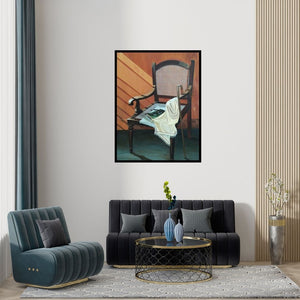 Preview of 'Untitled 1' Painting by Divya Chinni shown on a wall in a furnished room.