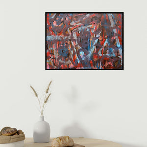 In-situ view of Heena Shaikh's 'Untitled 1 (Unfurling)' painting in a room