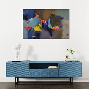 Preview of 'Untitled 1 (Cosmic Dance)' Painting by Paras Parmar shown on a wall in a furnished room.