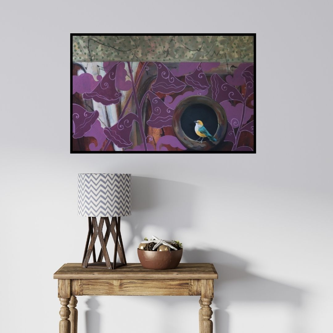 In-situ view of Gopal Roy's 'Untitled 1' painting in a room