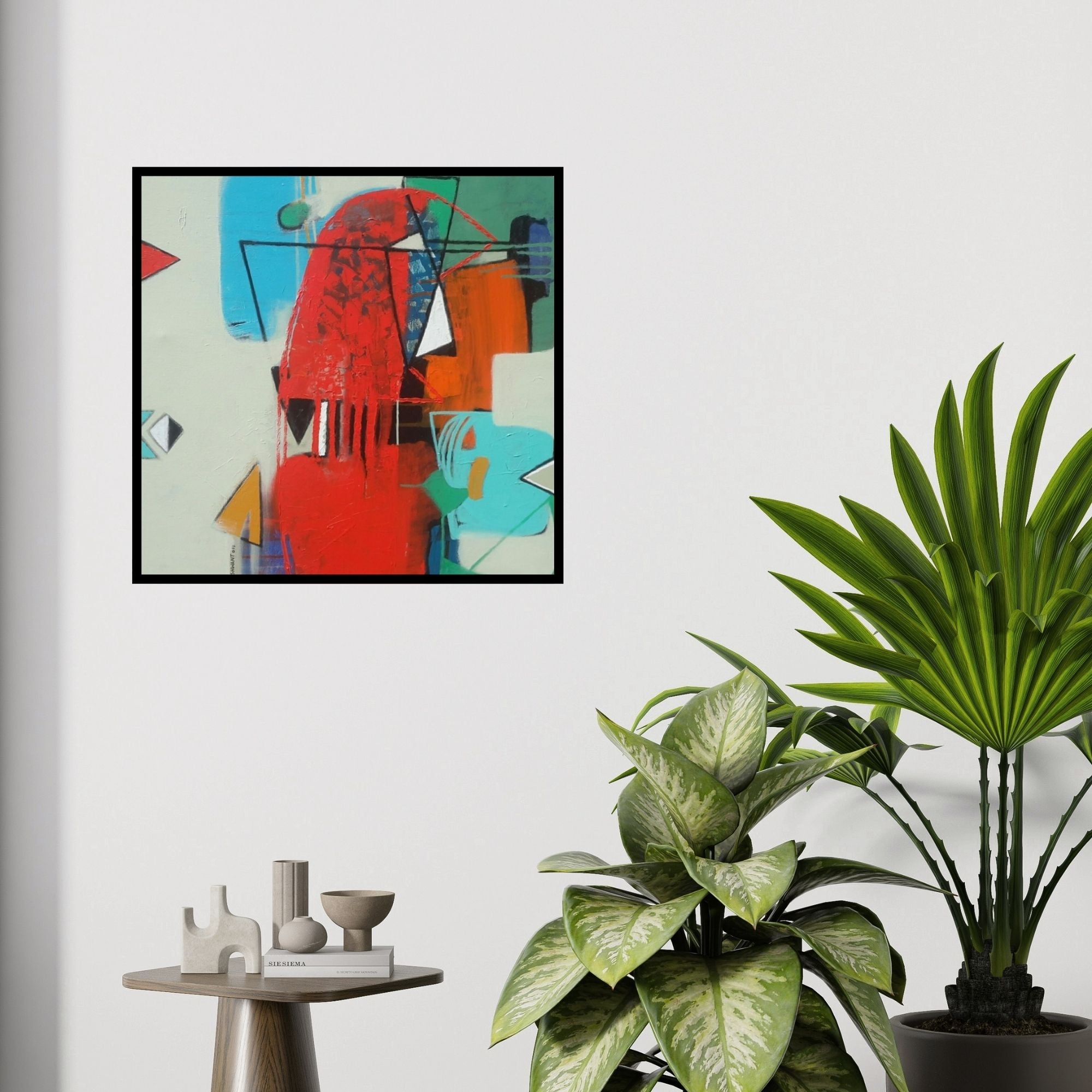 In-situ view of Yashwant Pawar's 'Untitled 1' painting in a room