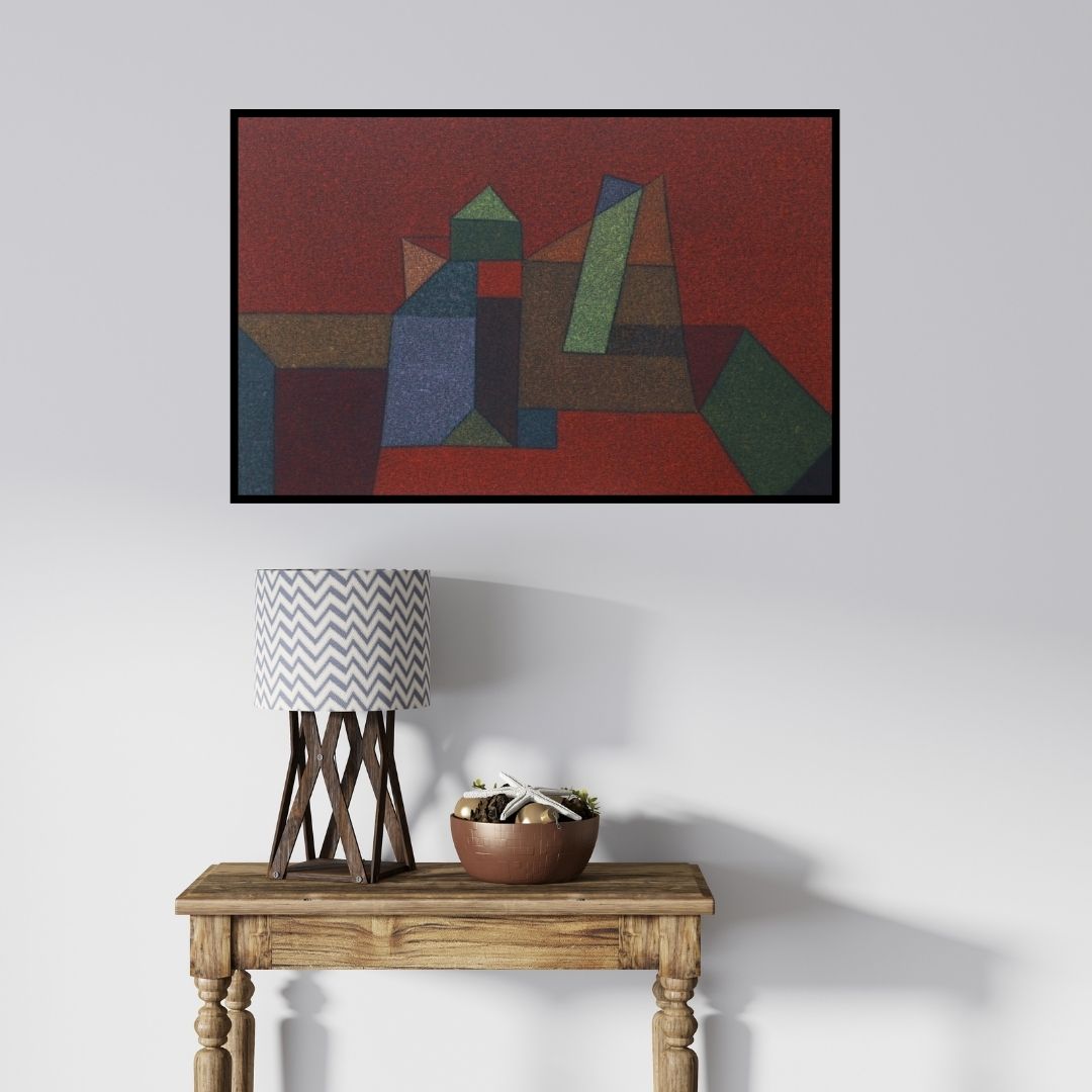 In-situ view of Ganesh Chavan's 'Untitled 1 (Geometric Composition)' painting in a room
