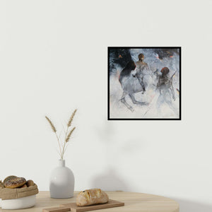 In-situ view of Sajal Patra's 'Untitled 1 (Lost in Thought**)' painting in a room