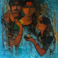 Untitled 1' figurative acrylic painting by artist Sachin Sagare, 48x36 inch, on canvas