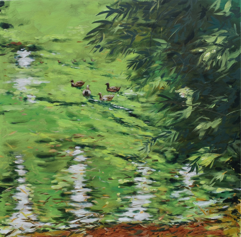Untitled 1' nature acrylic painting by artist Satyabrata Karmakar, 36x36 inch, on canvas