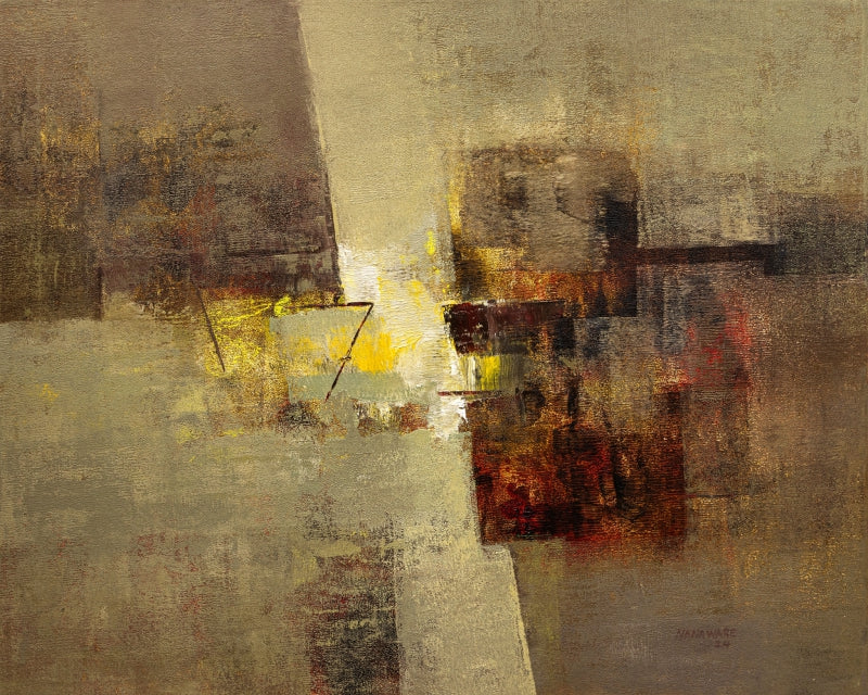 Untitled 1' abstract oil painting by artist Bhausaheb Nanaware, 24x30 inch, on canvas