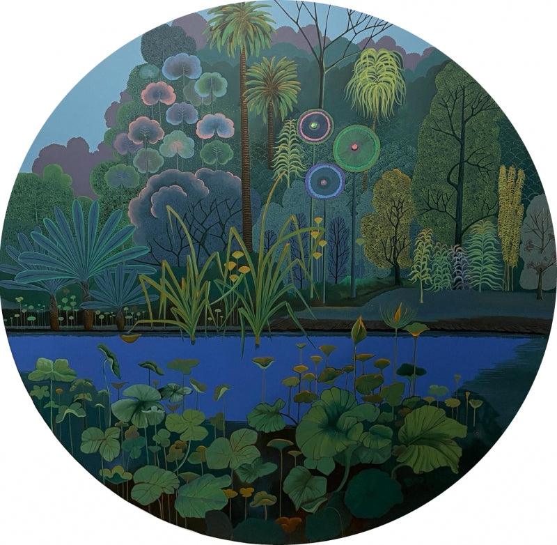 Nature acrylic painting titled 'Untitled 1', 60x60 inches, by artist Shaji A on Canvas