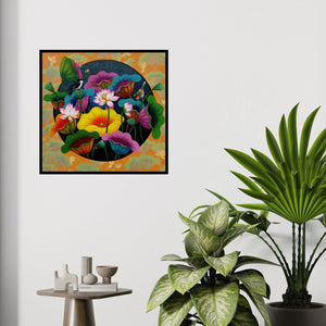 In-situ view of Nur Ali's 'Untitled 1 (Lotus Pond Circle)' painting in a room