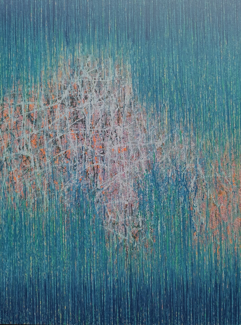 Untitled 1' abstract acrylic painting by artist Satish Bhaisare, 47x35 inch, on canvas