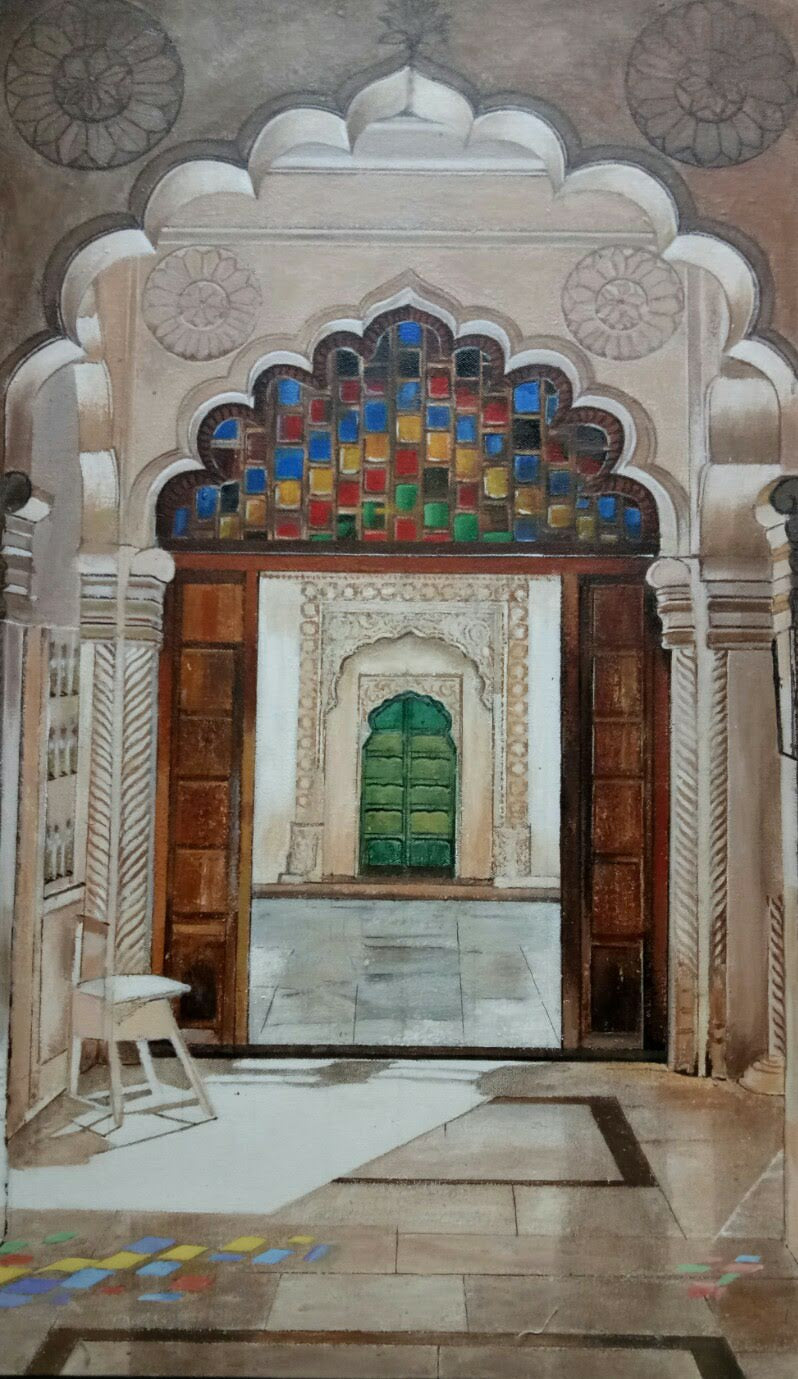 Untitled 1' still-life acrylic painting by artist Rajashree Sutar, 30x18 inch, on canvas