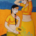 Untitled 1' figurative acrylic painting by artist Pravin Utge, 40x30 inch, on canvas