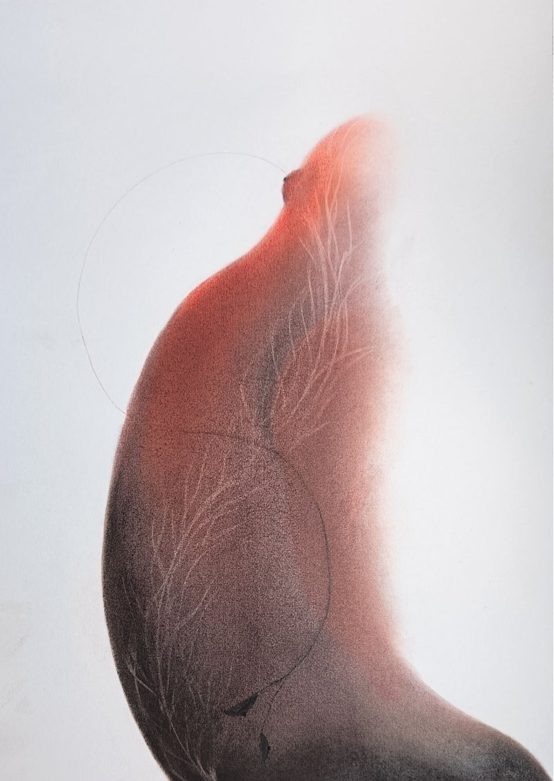 Untitled 1' contemporary dry-pastel painting by artist Trapti Porwal, 30x22 inch, on paper