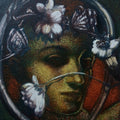 Untitled 1' figurative mixed-media painting by artist Arya Chowdhury, 12x12 inch, on canvas