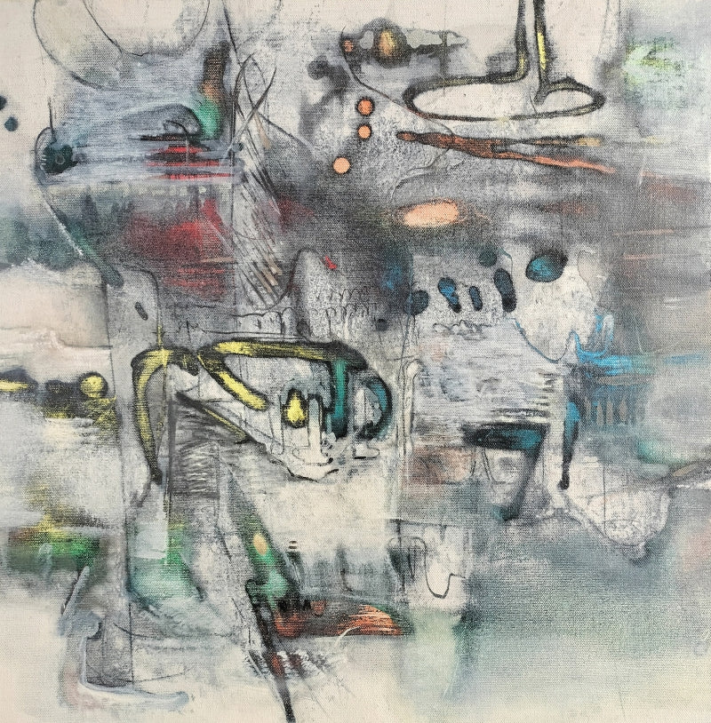 Untitled 1' abstract acrylic painting by artist Rajesh Ambalkar, 20x20 inch, on canvas