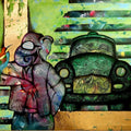 Untitled 1' contemporary mixed-media painting by artist Mohit Bhardwaj, 30x36 inch, on canvas