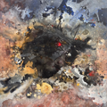 Untitled 1' abstract acrylic painting by artist Prasen Baviskar, 42x35 inch, on canvas
