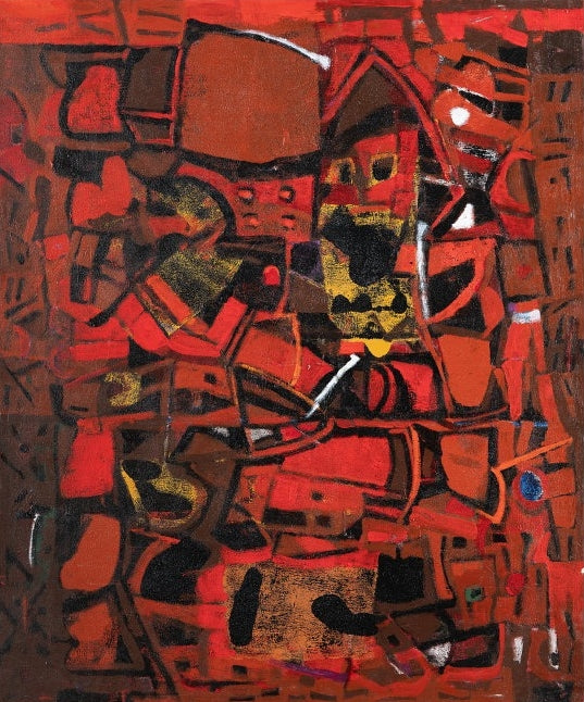 Untitled 1' contemporary acrylic painting by artist Achuthan Kudallur, 41x34 inch, on canvas