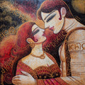 Untitled 1' figurative mixed-media painting by artist Devirani Dasgupta, 24x24 inch, on canvas