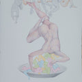Erotic mixed-media drawing titled 'Untitled 1', 26x22 inch, by artist Mansi Sagar on Fabriano Paper
