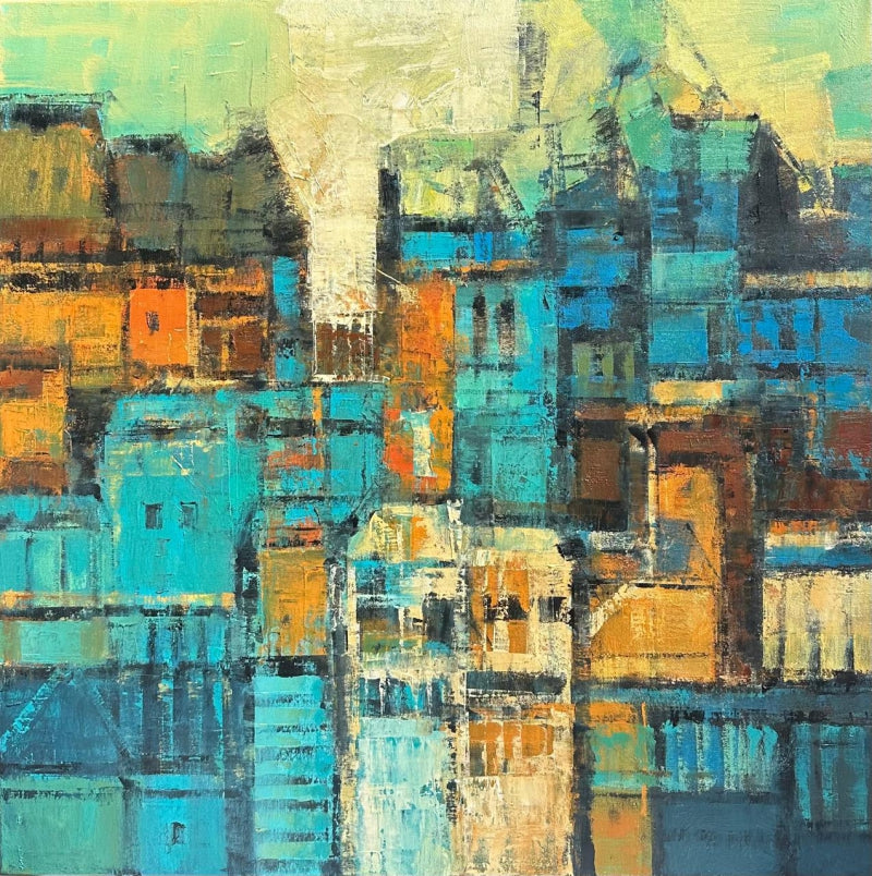 Untitled 1' abstract oil painting by artist Gurudas Shenoy, 30x30 inch, on canvas