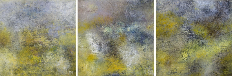 Untitled 1' abstract oil painting by artist Goutam Mukherjee, 12x36 inch, on canvas