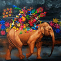 Untitled 1' contemporary acrylic painting by artist Senthil Kumar J, 72x96 inch, on canvas