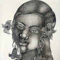 'Untitled 1' figurative pen-ink drawing by artist Vinay Amber, 12x8 inch, on paper