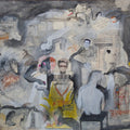 Untitled 1' contemporary mixed-media painting by artist Susmita Chowdhury, 30x40 inch, on paper
