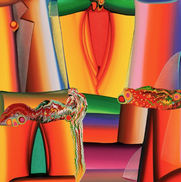 'Untitled 1' abstract acrylic painting by artist Bose Krishnamachari, 48x48 inch, on canvas