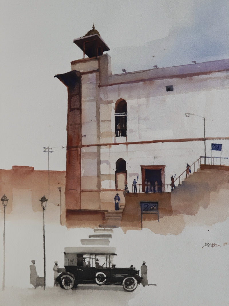 'Untitled 1' cityscape watercolor painting by artist Prashant Prabhu, 24x18 inch, on archival paper