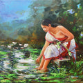 Untitled 1' figurative acrylic painting by artist Satyabrata Karmakar, 30x36 inch, on canvas