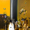 Untitled 1' abstract acrylic painting by artist Chaitan Bhosale, 36x48 inch, on canvas