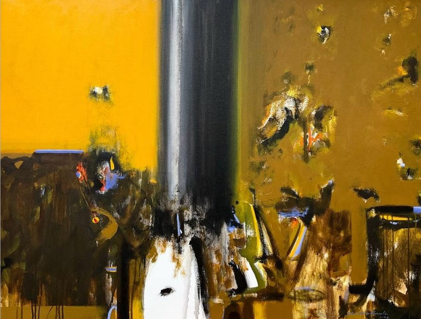 Untitled 1' abstract acrylic painting by artist Chaitan Bhosale, 36x48 inch, on canvas