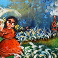 Untitled 1' figurative acrylic painting by artist Sharmi Dey, 30x60 inch, on canvas