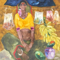 Untitled 1' figurative oil painting by artist Jms Mani, 44x41 inch, on canvas
