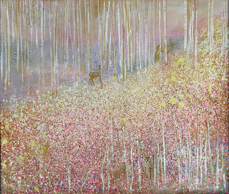 'Untitled 1' nature mixed-media painting by artist Vyoma Parikh, 36x42 inch, on linen