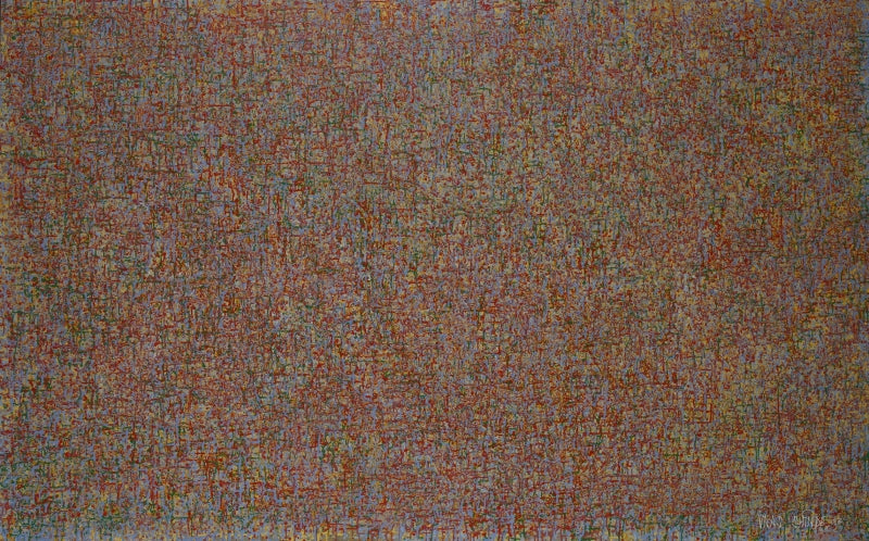 'Untitled 1' abstract acrylic painting by artist Vilas Shinde, 60x96 inch, on canvas