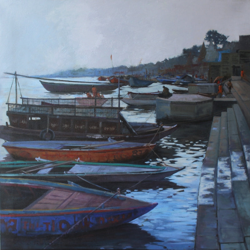 Untitled 1' religious acrylic painting by artist Sachin Sawant, 32x32 inch, on canvas