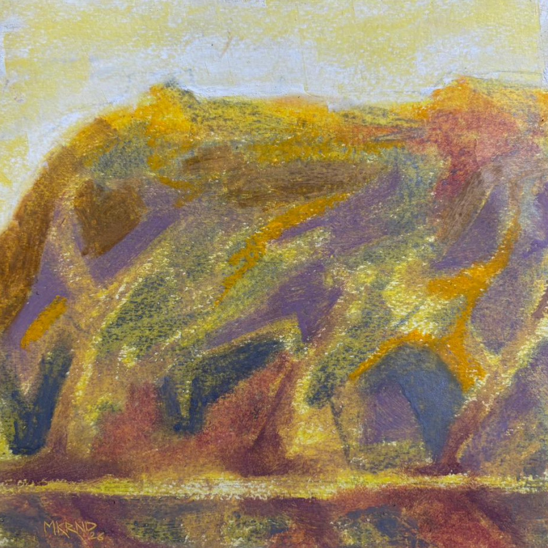 Untitled 1' abstract mixed-media painting by artist Makarand Rane, 15x15 inch, on paper