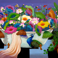 Untitled 1' animals acrylic painting by artist Nur Ali, 42x54 inch, on canvas