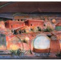 Untitled 1 by S N Sujith, Original Watercolor Contemporary Painting on Paper, Large Horizontal Wall Art