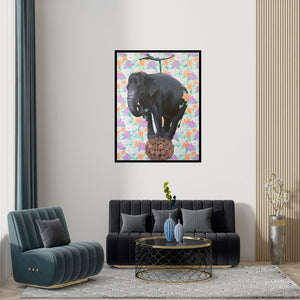 Preview of 'Untitled 1' Painting by Kushal Kumar shown on a wall in a furnished room.