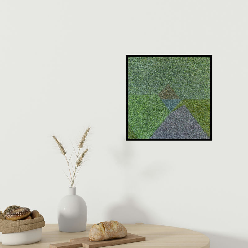 In-situ view of Ganesh Chavan's 'Untitled 1 (Abstract Landscape)' painting in a room