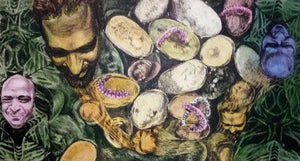 Untitled 1 by Kumara Swamy Pashikanti, Original Mixed Media Contemporary Painting on Paper, Small Horizontal Wall Art