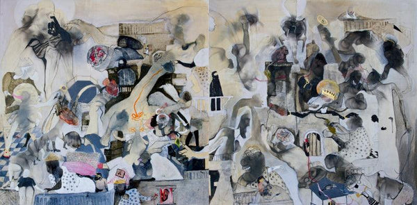 Untitled 1 (Diptych) Painting by Susmita Chowdhury | ArtZolo.com