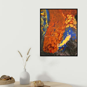 Kartikey Sharma's 'Untitled 10' painting visualized above a sofa in a contemporary room.