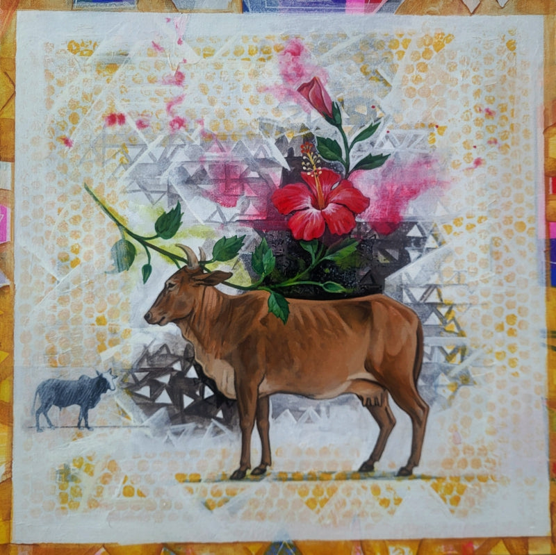 Untitled 10' animals acrylic painting by artist Senthil Kumar J, 18x18 inch, on canvas