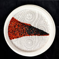 Untitled 10' contemporary mixed-media painting by artist Poonam Kishor, 12x12 inch, on food paper plate
