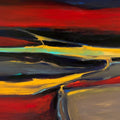 Untitled 10' abstract acrylic painting by artist Suresh Nattar, 30x40 inch, on canvas